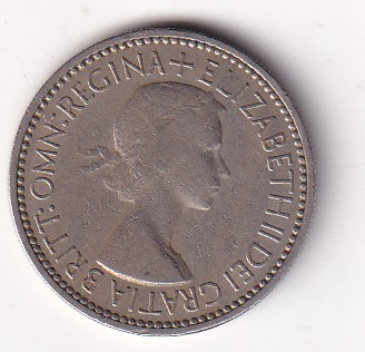 United Kingdom 1 Shilling (Elizabeth II English shield; without 'Britt:omn') 1953 Rare Coin #C-42