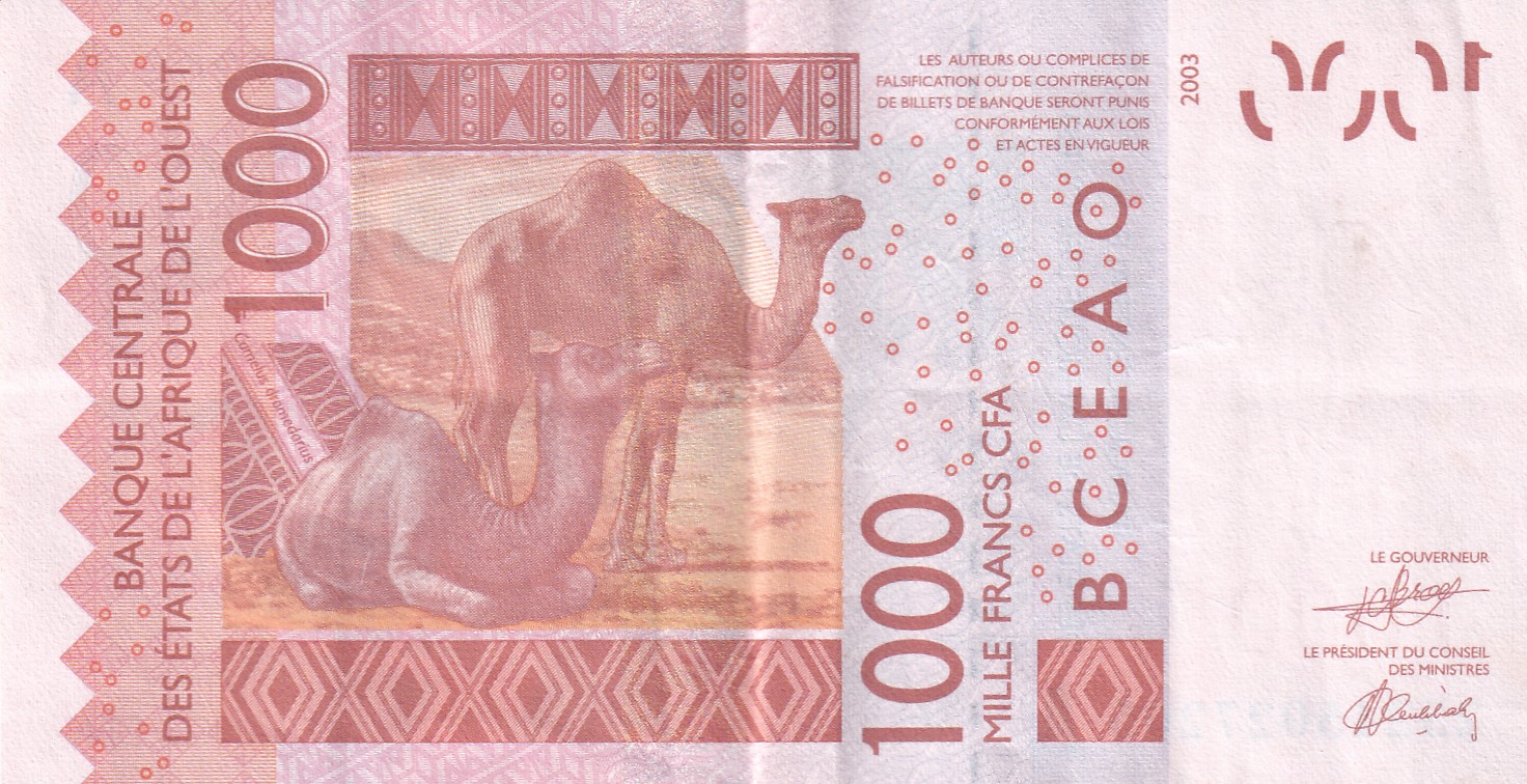 Western African States 1000 Francs Rare Note #B2