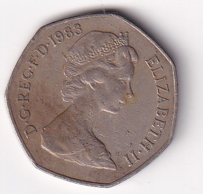 United Kingdom 50 Pence - Elizabeth II 1983 Rare Coin #C-45