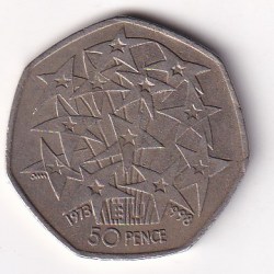 United Kingdom 50 Pence - Elizabeth II (European Union) 1998 Rare Commemorative Coin #C-67