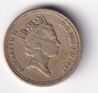 United Kingdom 1 Pound 1997 - Elizabeth II ; English Lions Commemorative issue Rare Coin #C-59