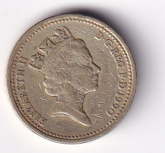 United Kingdom 1 Pound 1990 - Elizabeth II 3rd portrait; Welsh Leek Commemorative issue Rare Coin #C-61
