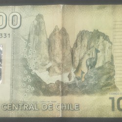 Alternative view of Chile 1000 Pesos Rare Bank Note #B2
