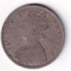 Alternative view of India - British ½ Rupee 1899 - Victoria Rare Silver Coin