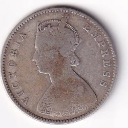 Alternative view of India - British ½ Rupee 1899 - Victoria Rare Silver Coin