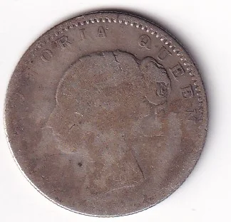 India - British ½ Rupee 1840 - Victoria Continuous legend Rare Silver Coin