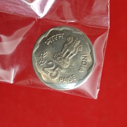 Alternative view of 25 Paise Copper Nickel Rural Women's Advancement 1980 Year Bombay Mint Gem UNC Condition Republic of India