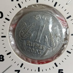 One Rs Ex Rare Error Coin 8 "0 Clock 2003 Year Bombay Mint RBI Mistake Coin