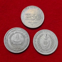 5 RUPEE 3 COIN SET OF COMMERATIVE COINS