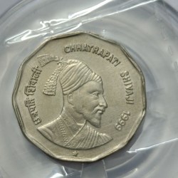 2 Rs Chharapati Shivaji Hyderabad Mint Coin AUNC RARE