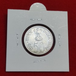 Alternative view of 50 PAISE JAWAHARLAL NEHRU 1889 -1964 (ENGLISH LEGEND)