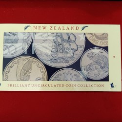 Alternative view of Ex Rare Proof Coin New Zealand Captain Cook's Endeavour Brilliant Uncirculated Coin Set Year 1990 Issue By Royal New zealand Mint