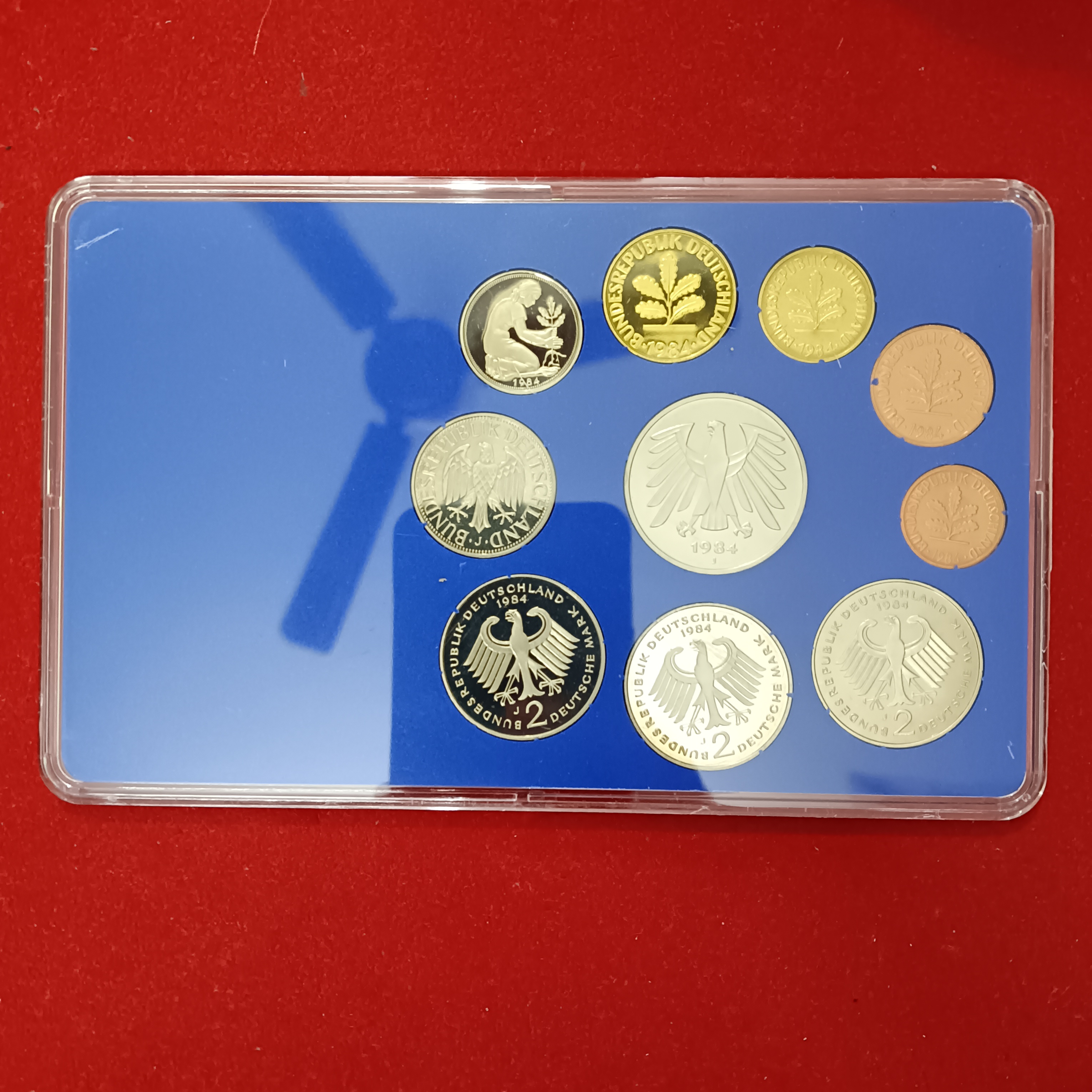 Extremely Rare 1984 Federal Republic of Germany official Proof Coin Set Hamburg Mint Deutschland