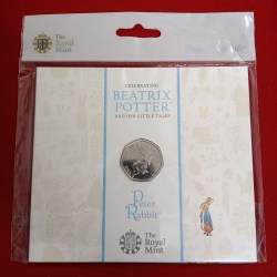 Rare Queen Elizabeth 50 Pence Peter Rabbit Year 2017 UK Proof Coin The Royal Mint
