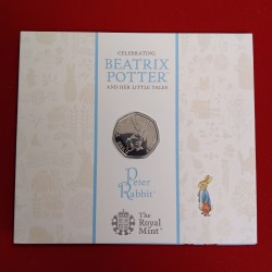 Alternative view of Rare Queen Elizabeth 50 Pence Peter Rabbit Year 2017 UK Proof Coin The Royal Mint