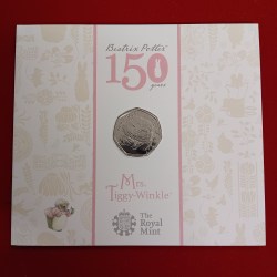 Alternative view of Rare Queen Elizabeth 150 Th Anniversary of Beatrix Potter Mrs Tiggy Winkle Proof Coin Set Year 2016 Issue UK The Royal Mint