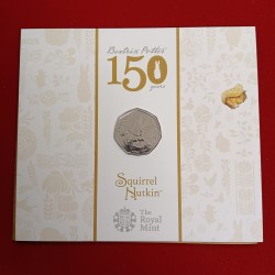 Alternative view of Rare Queen Elizabeth 150 Th Anniversary of Beatrix Potter Squirrel Nutkin 50 Pence Proof Set Coin 2016 Year UK Issue By The Royal Mint