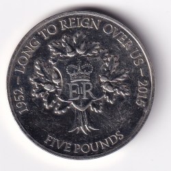 Jersey 5 Pounds 2015 - Elizabeth II Longest Reign Commemorative issue rare UNC Coin #C-117