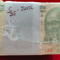 5 Rupees Gandhi Governor RBI Sealed 1000 Note Pack RIM