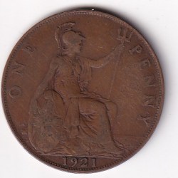 United Kingdom 1 Penny - George V 1921 Rare Coin#C-75