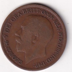 Alternative view of United Kingdom 1 Penny - George V 1921 Rare Coin#C-75