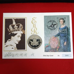 Rare Elizabeth IITurks And Calcos Islands 5 Crowns Coronation Aniversary 1953-1993 Year Proof Coin Set Islands