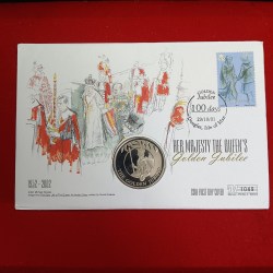 Alternative view of Rare Queen Elizabeth 50 Pence Falkland Islands The Golden Jubilee 2002 Year Proof Coin Set