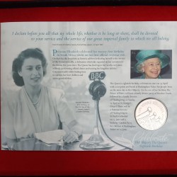 Alternative view of Rare 80th birthday of Queen Elizabeth II in 2006 Year £5 Pounds Proof Coin Set Issued Royal Mint