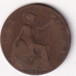 United Kingdom 1 Penny - (George V) 1911 Rare Coin#C-77