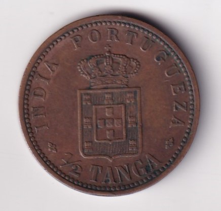 India, Portuguese ½ Tanga 1903 - Charles I Lisboa mint Rare Coin #C-102