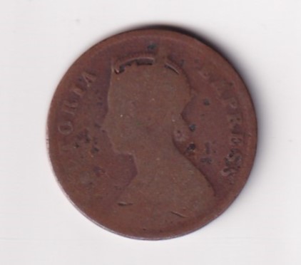 India - British ¼ Anna 1895 - George V Rare Coin #C-105
