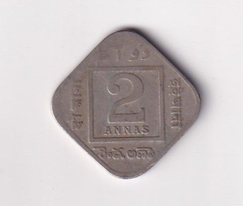 India - British 2 Annas 1933 - George V Rare Coin #C-109