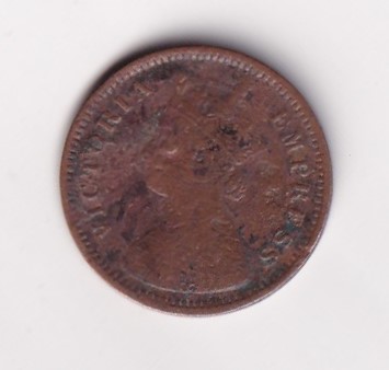 India - British ½ Pice 1885 - Victoria Rare Coin #C-111