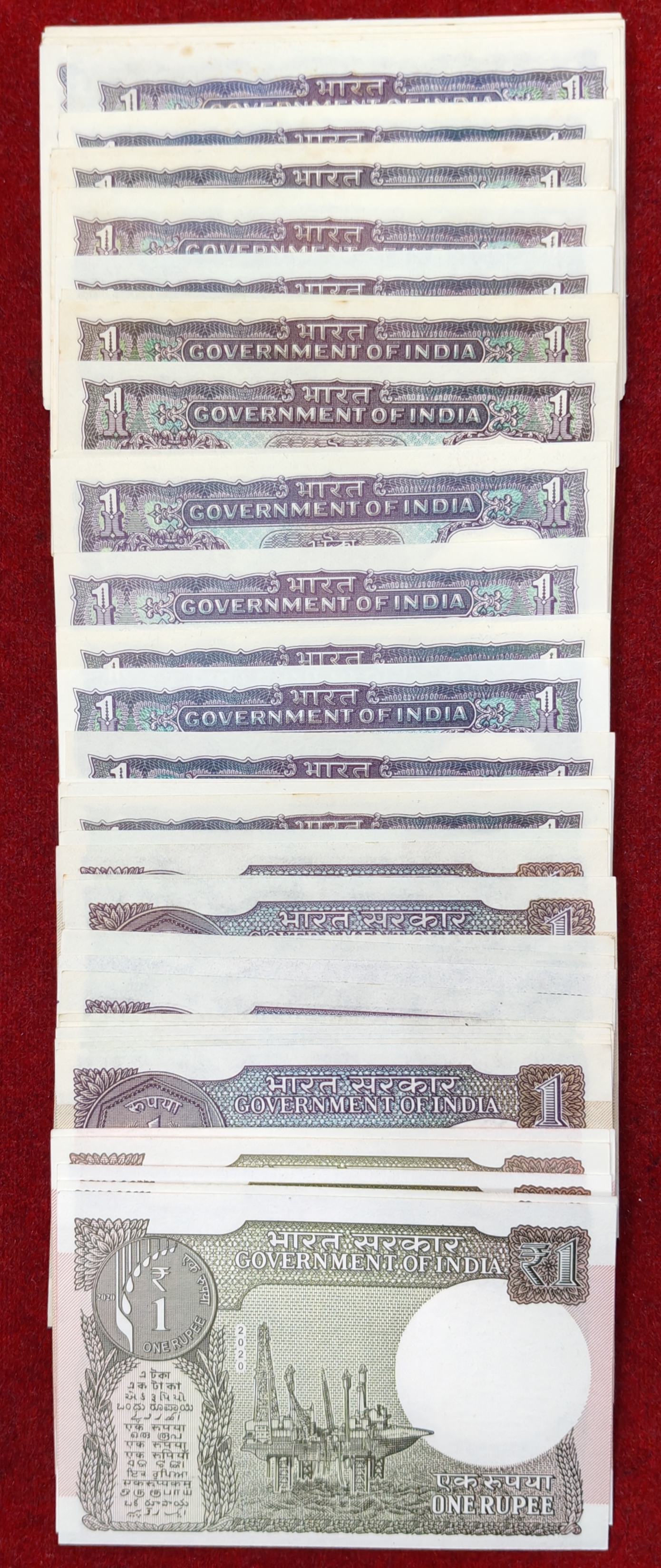 62 Note Signature 1 Rupees UNC Set (See Description) #A-3