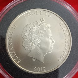 Alternative view of Rare Queen Elizabeth One Dollar Proof Coin Atlantic Crossing - Full Speed Ahead" RMS Titanic Series Year 2012 Cook Islands
