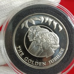 Extremely Rare Queen Elizabeth 50 Pence Proof Coin The Golden Jubilee Year 2002 Falkland Islands