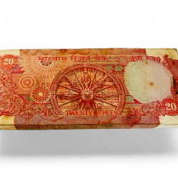Alternative view of Rs 20 India Banknote Signed By I G Patel Inset Plain Chakra Issue Unique and Rare