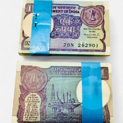 A 59 Re 1 India Banknote Serial Bundle Plain Inset Signed By Montek Singh Alluwalia Issue Unique and Rare
