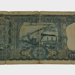 Alternative view of 100 Rupees Old ORNAMENTAL DIAMOND Issue Sign L.K JHA **RARE** Used Condition.