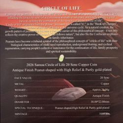 Alternative view of 2026 Samao - Circle Of Life 20 Sene Charles III, Rare Beautiful UNC Coin Set