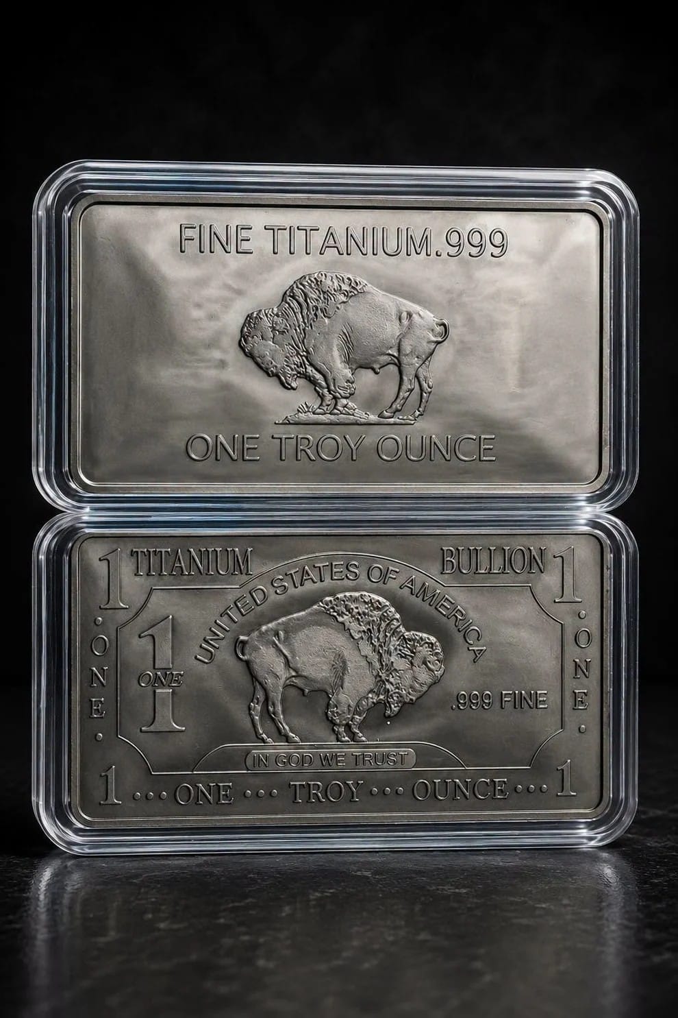 1 Troy Ounce .999 Fine Titanium Bullion Bar A distinctive bullion issue from Unique Metals USA®, struck by CMC Mint and presented in an individual capsule.