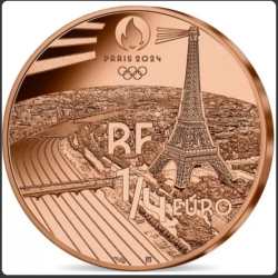 Alternative view of 1/4 Euro FENCING Olympic Games Paris 2024 Rare UNC Coin with Capsule #C-106