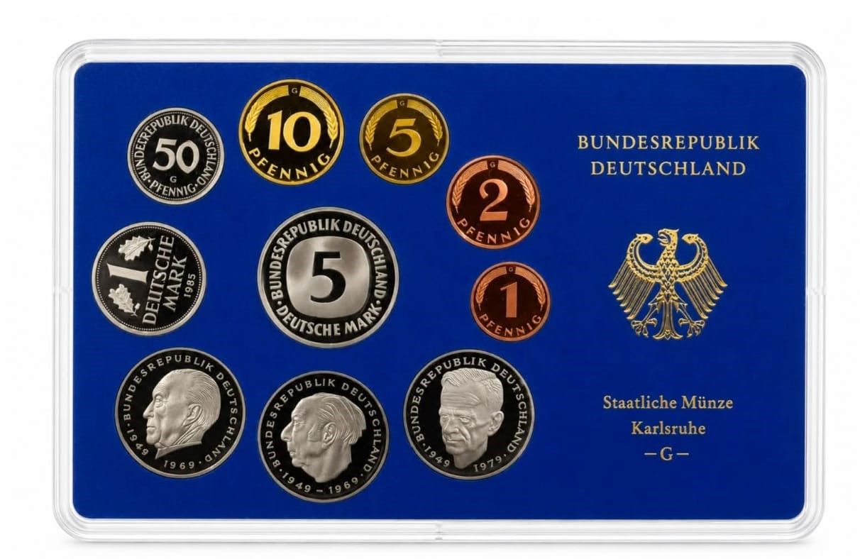 German Bundesrepublik Deutschland 1985 Rare Proof (10 Coin) Set