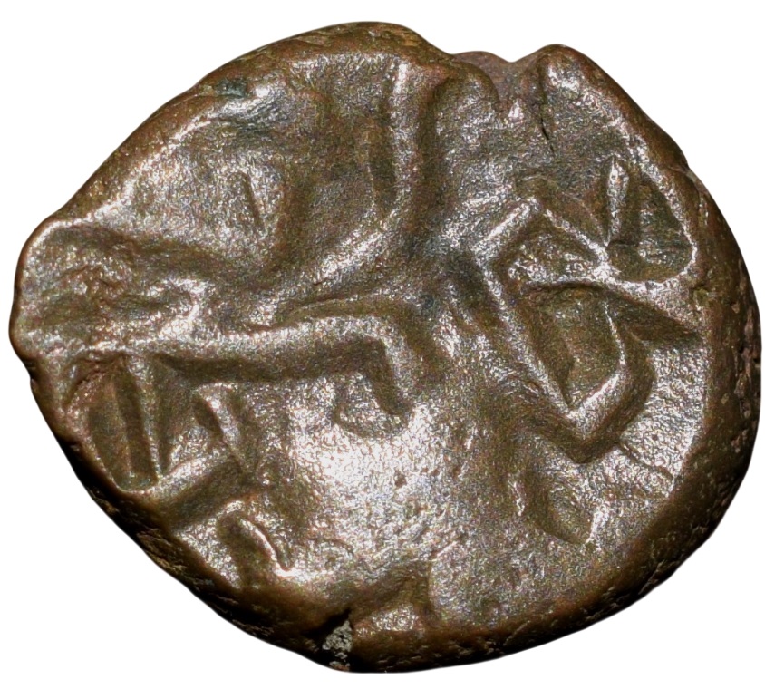 Copper Kakani of Ganapati Naga(c. 3rd Cen. AD) of Nagas Dynasty from Padmavati Bull left Type
