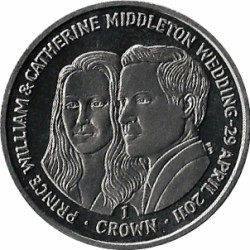 United Kingdom > Falkland Islands 1 Crown 2011 - Elizabeth II Royal Wedding Commemorative issue Rare UNC Coin #C-133
