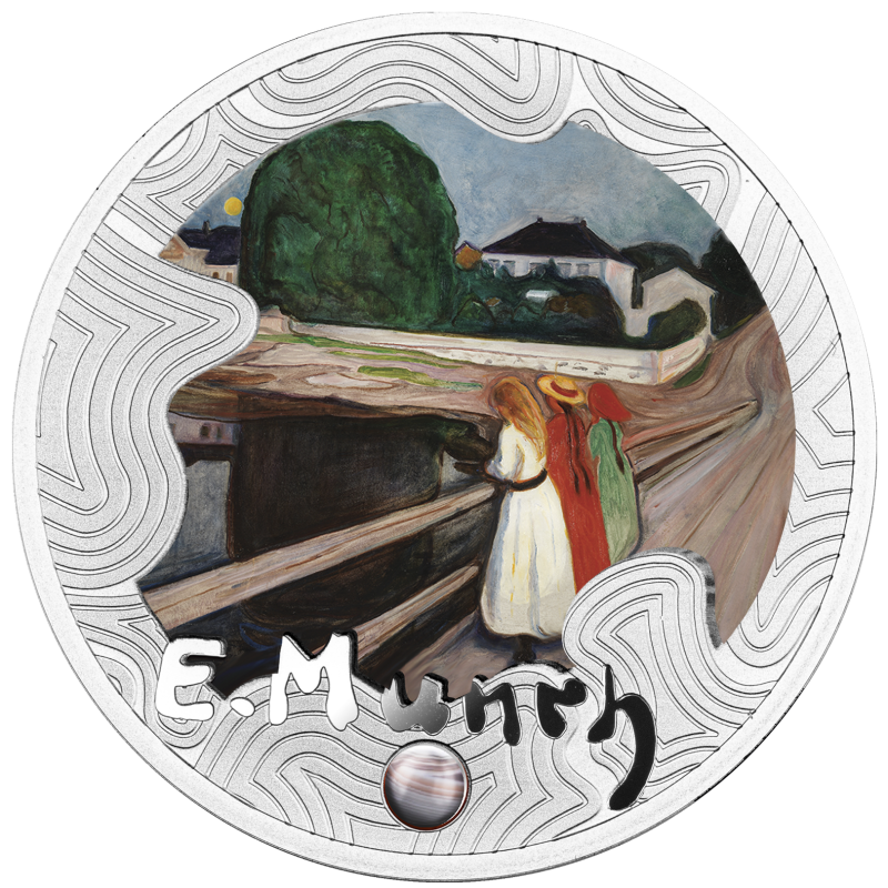 GIRLS ON THE BRIDGE EDVARD MUNCH 500 FRANCS (SILVER 17.50 G ) CAMEROON 2024 RARE COIN PROOF SET