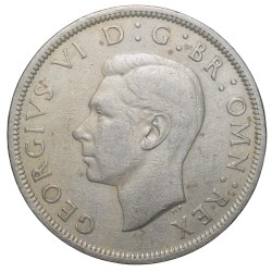 Alternative view of Copper-Nickel 1/2 Crown of George VI (AD 1951) from Great Brittain