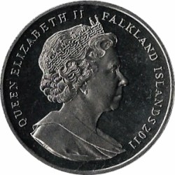 Alternative view of United Kingdom > Falkland Islands 1 Crown 2011 - Elizabeth II Royal Wedding Commemorative issue Rare UNC Coin #C-133