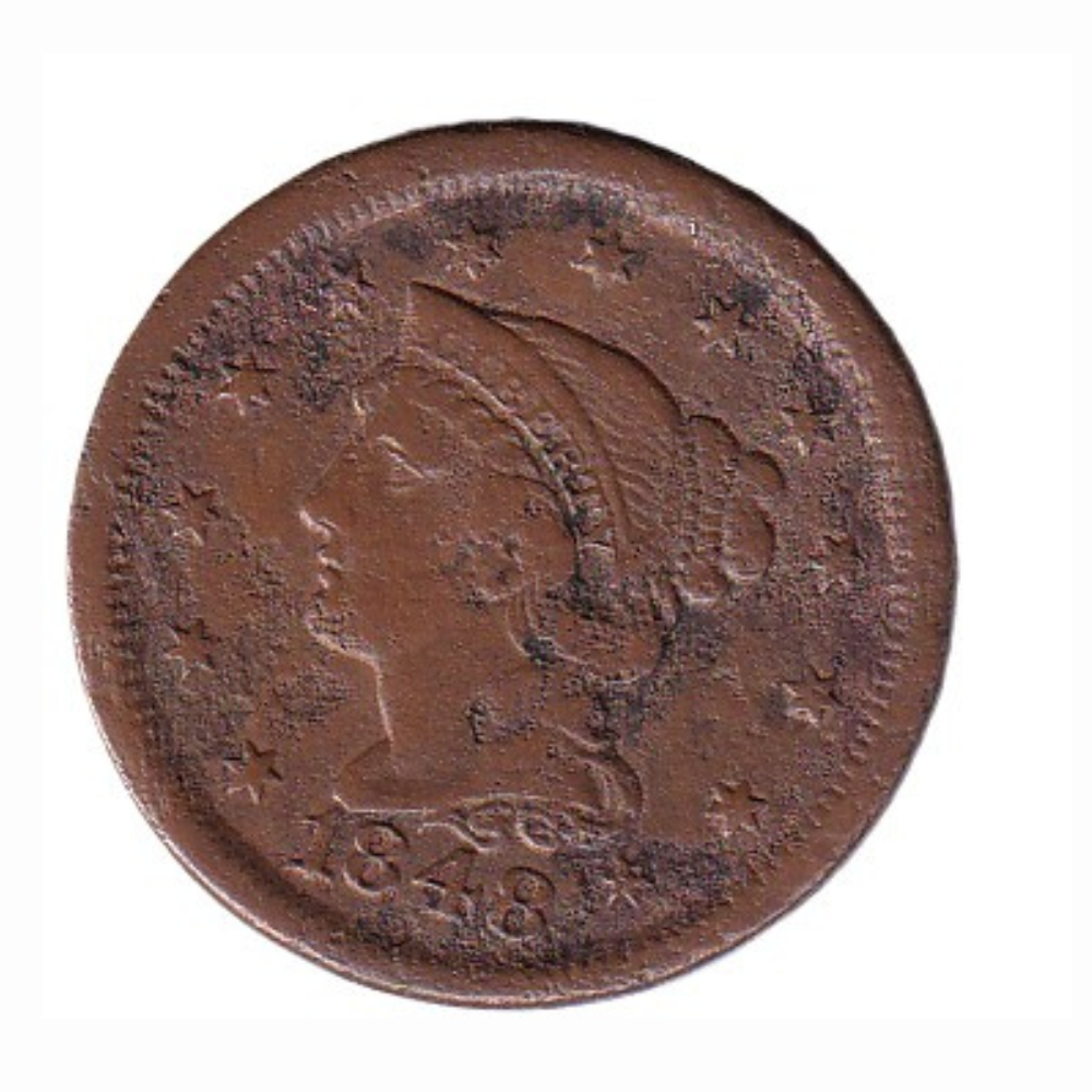 United States 1 Cent 1848 ("Liberty Head / Matron Head Modified") Rare Coin #C-331