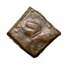 Copper Coin of Pre-Satavahana (2nd Cen. BC) from Vidarbha(Bhon) with Lion Left/Tree Railing Beautiful Grade